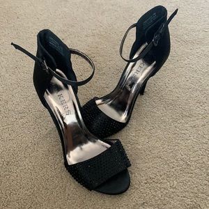 Black rhinestone heels- size 7